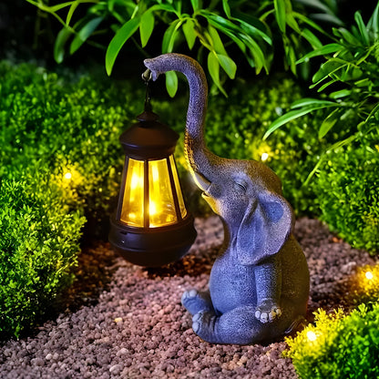 Klaren – Solardrevet Elefantstatue Med Led-lys