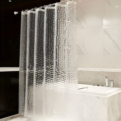 Dusjforheng med Vannmønster – Halvtransparent og Lettstelt | Moderne Dekor til Badet