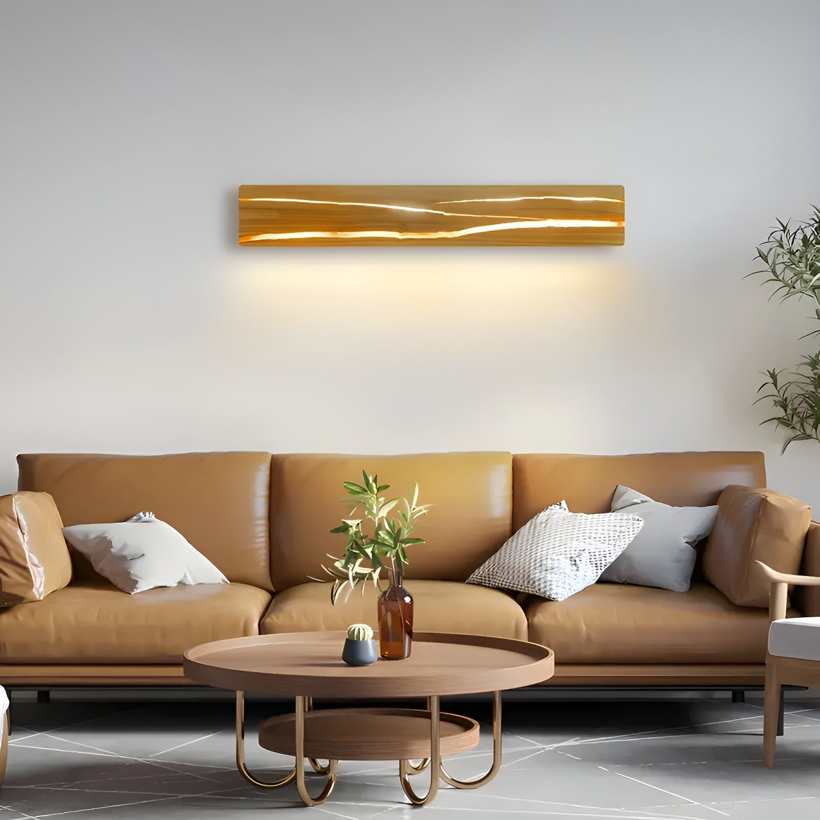 Vegglampe i Tre – Moderne og Dekorativ | Perfekt for Stue og Soverom
