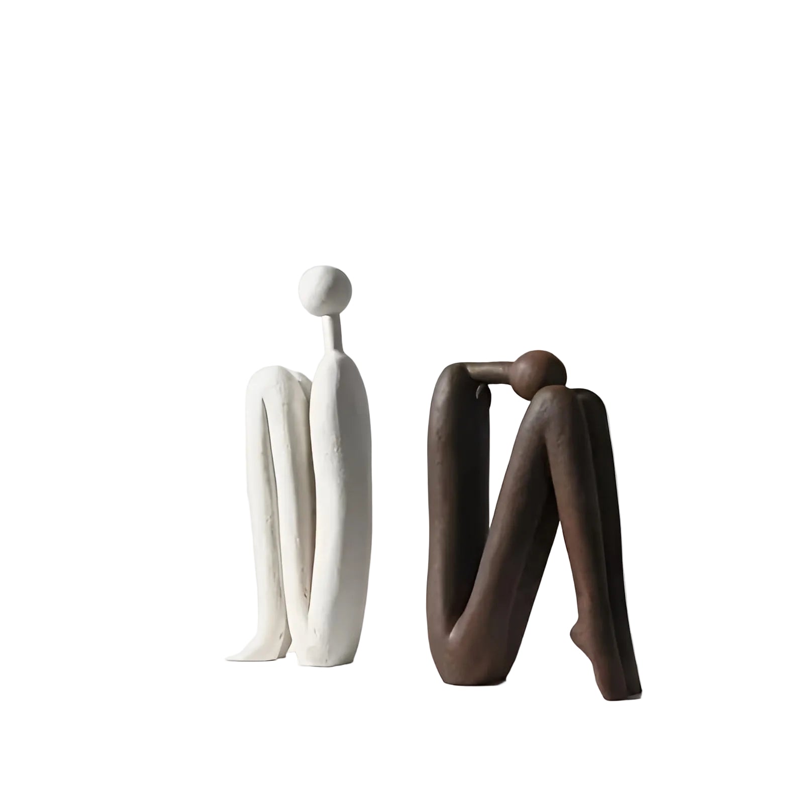 Skulptursett i Kunstharpiks (2 stk) – Moderne og Dekorative Menneskefigurer | Perfekt for Hylle og Stue - Figurer