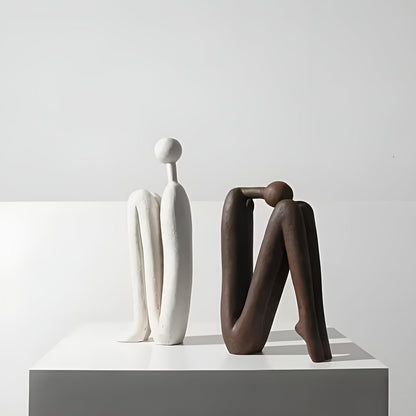 Skulptursett i Kunstharpiks (2 stk) – Moderne og Dekorative Menneskefigurer | Perfekt for Hylle og Stue - Figurer