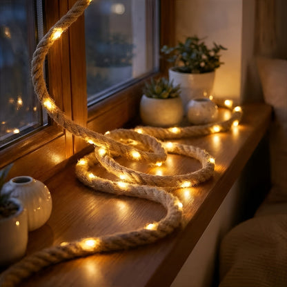 DIY Led-lyslenke I Jutetau – Rustikk Dekorasjonsbelysning