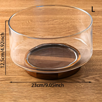 Glassbolle med trefot – Elegant og dekorativ | Perfekt til frukt snacks og salater - L - Serveringstallerkener