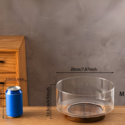 Glassbolle med trefot – Elegant og dekorativ | Perfekt til frukt snacks og salater - M - Serveringstallerkener