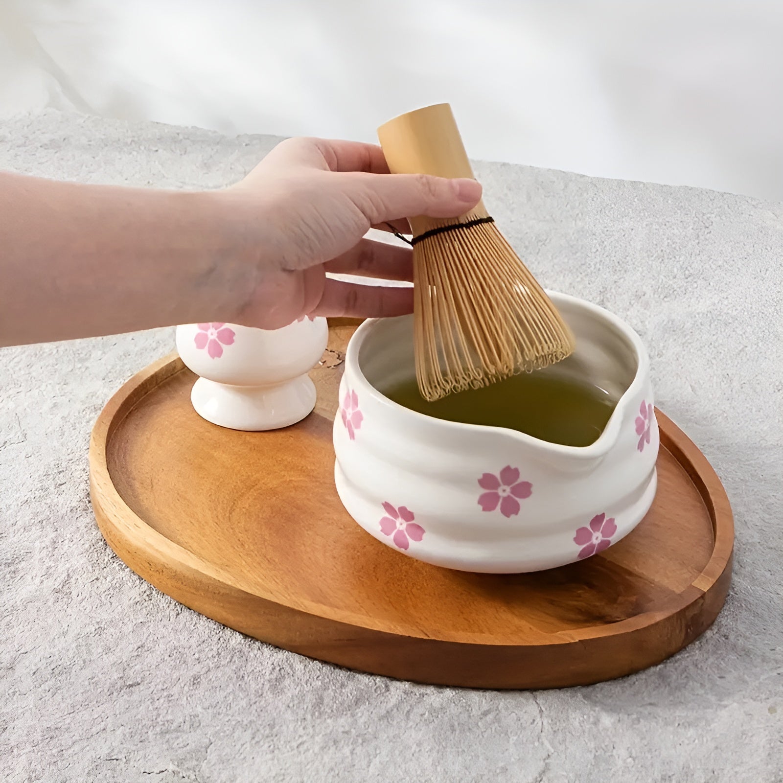 Matcha-sett Med 5 Deler - Japansk Tesett Med Teskål, Bambusvisp Og Sil