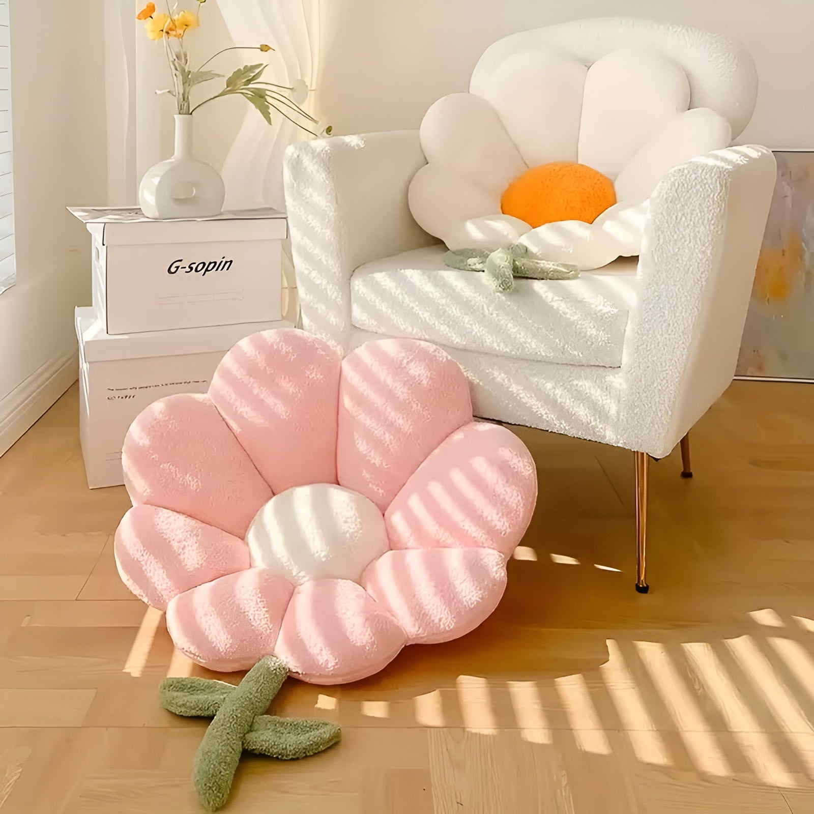 Blomsterformet Sittepute – Myk og Komfortabel | Dekorativ Pute for Sofa Soverom og Stue - Pynteputer