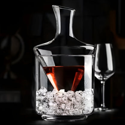 Vinkaraffel med Lufter – Rask Lufting for Rødvin | Elegant Glassdesign med Dryppfri Tut og Kjøleeffekt - Karafler