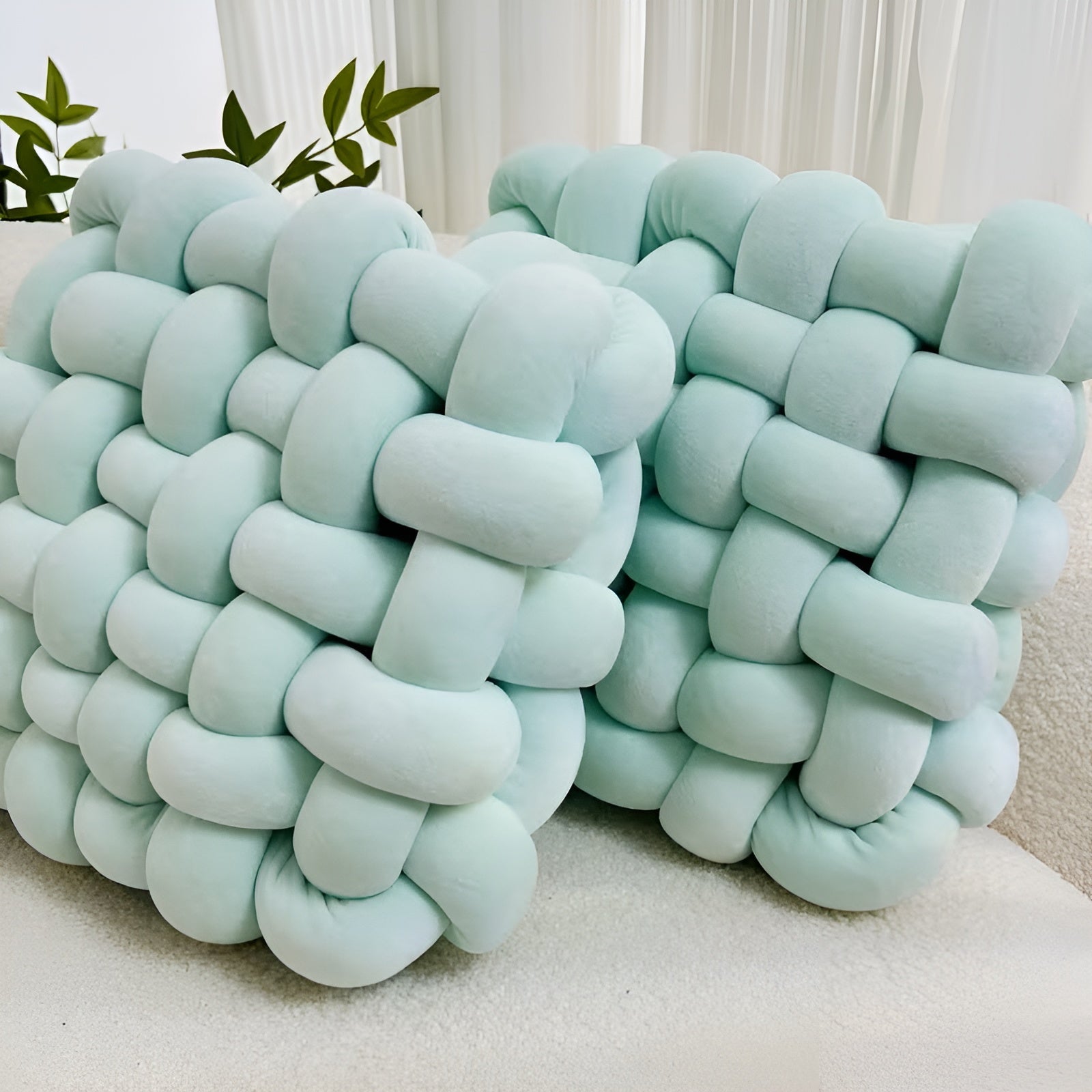 Knutedekorputer i 2-pakning – Myke og Dekorative | Perfekt for Sofa, Seng og Stue