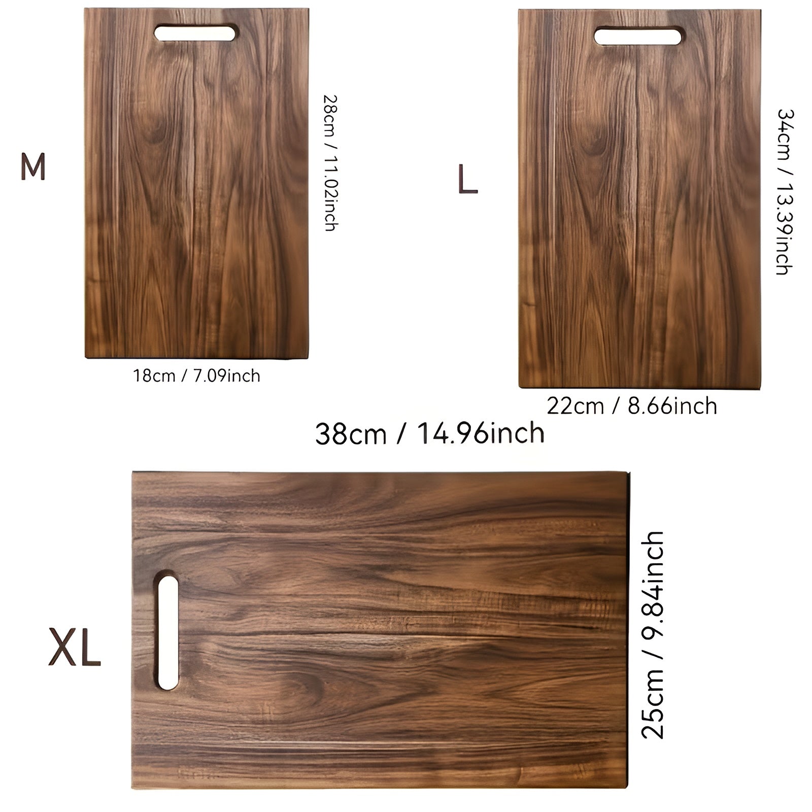 Schneidebrett-Set aus Massivholz (3-teilig) – Robust und Messerschonend | 3 Größen, Natürlich und Plastikfrei
