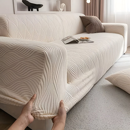 Elastischer Sofabezug aus Fleece – Weich und Gemütlich | Jacquard-Struktur, Perfekt für Sofa & Wohnraum