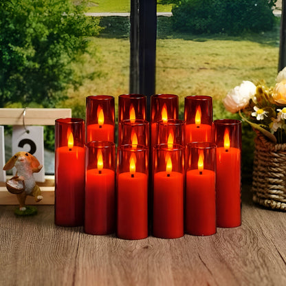 Sett Med 12 Flimrende Led-lys – Stemningsfull Belysning Uten Brannfare | Med Fjernkontroll Og Timer