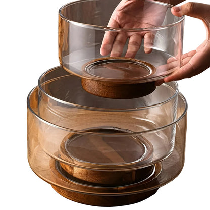 Glassbolle med trefot – Elegant og dekorativ | Perfekt til frukt snacks og salater - Serveringstallerkener