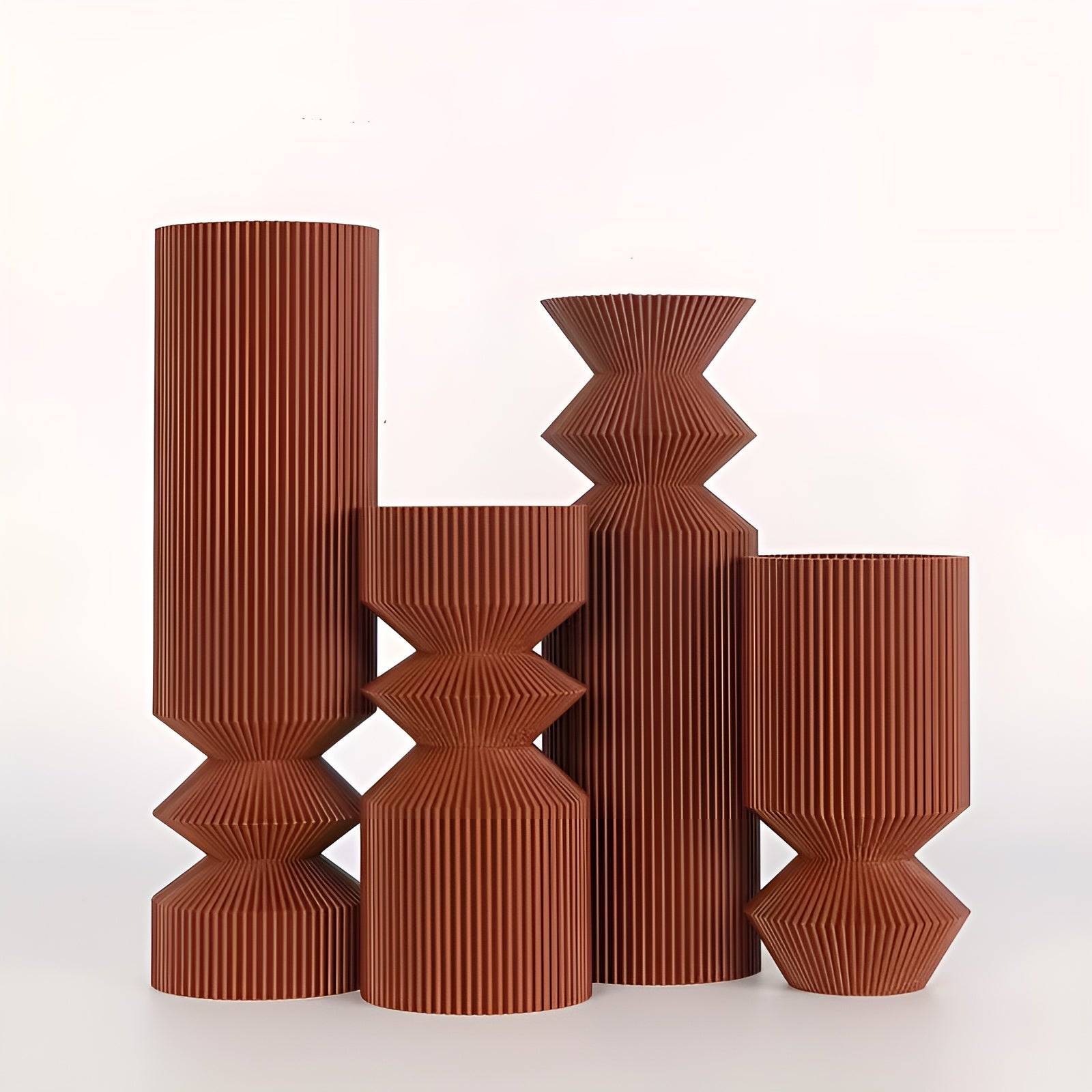 Vasesett i Art Deco-stil (4 deler) – Elegant og Dekorativt | Perfekt for Tørkede Blomster og Interiør