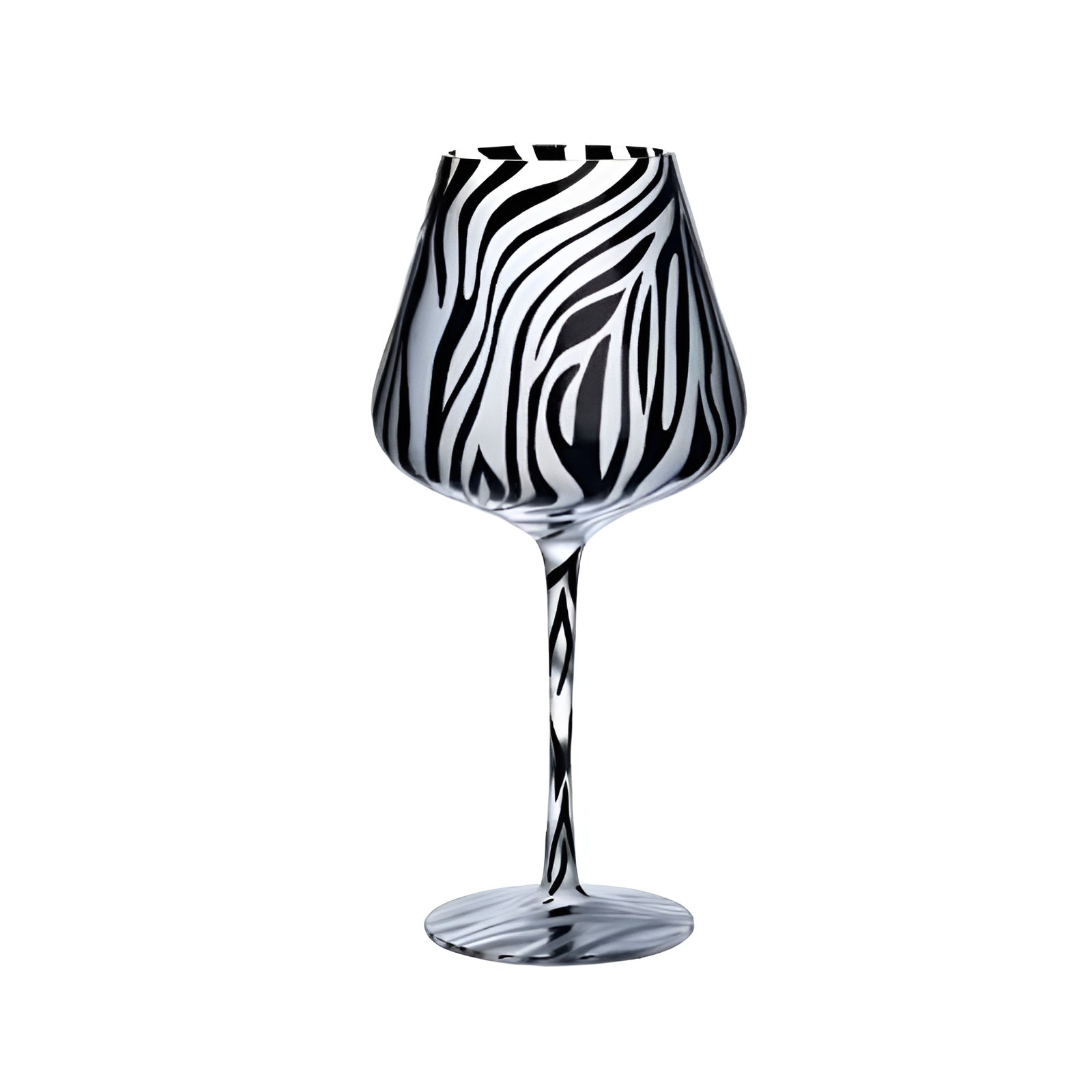 Kunstvoll handgefertigte Weingläser mit Tiermotiven – Tierdesigns mit Kühen Zebras und Leoparden | Rot- und Weißwein