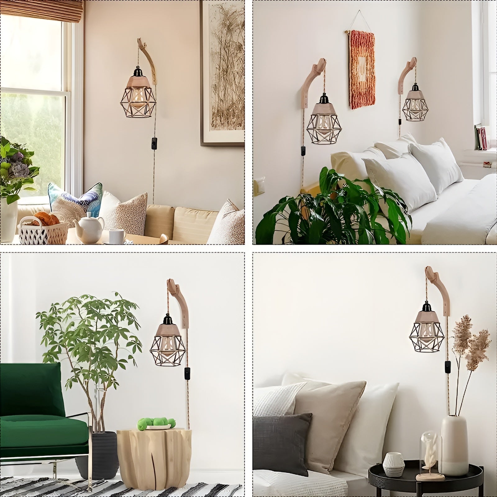 Vegglampe i Rattan – Håndlaget og Dekorativ | Perfekt for Stue og Soverom