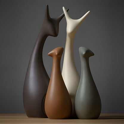 Dekorative Sneglefigurer i Sett (4 stk) – Elegant og Stilfull Hjemmedekor | Perfekt for Stue Soverom og Kontor - Figurer
