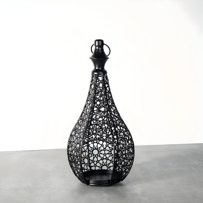 Svala – Lyslykt I Vintage Metall (Håndtak & Glasspaneler)