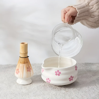 Matcha-sett Med 5 Deler - Japansk Tesett Med Teskål, Bambusvisp Og Sil