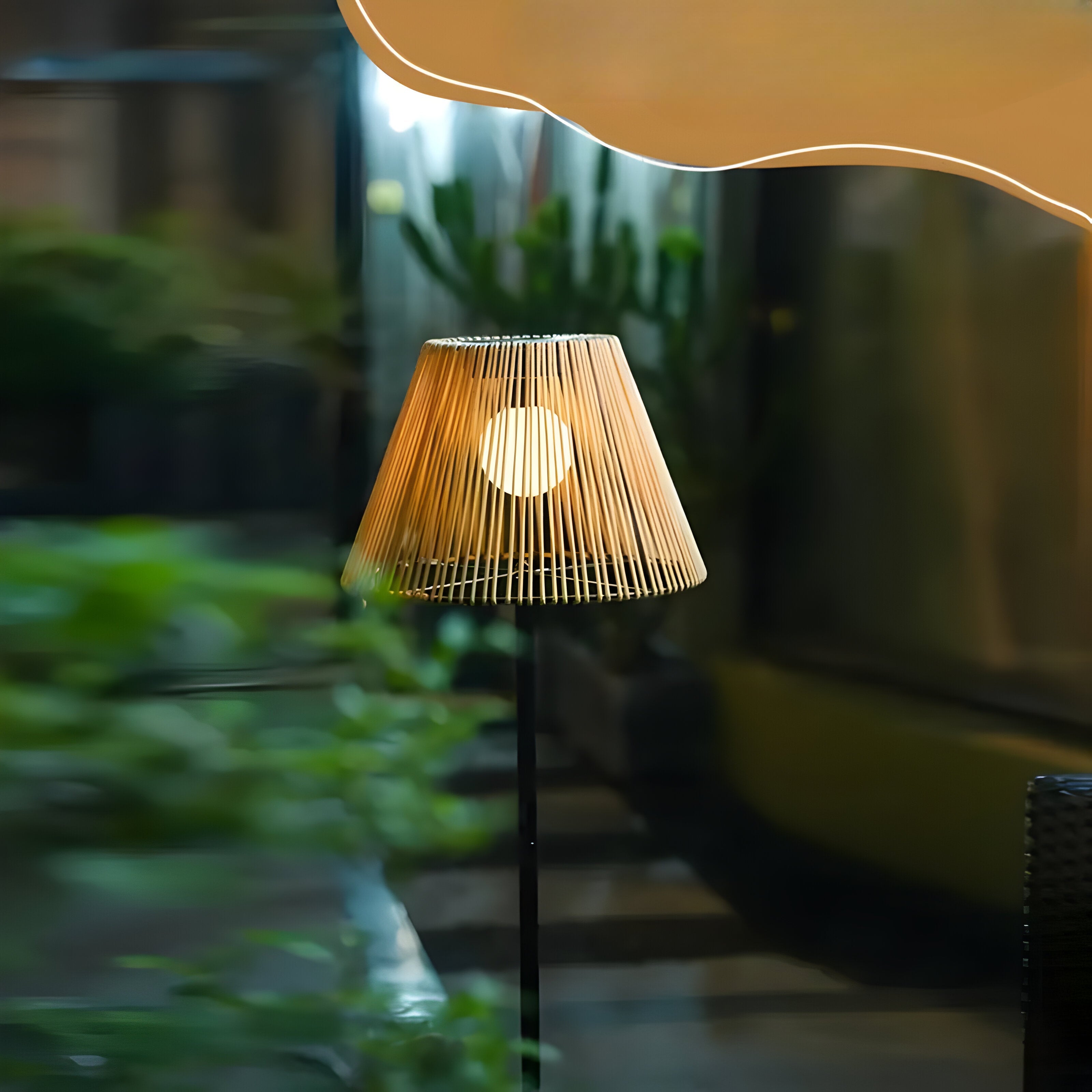 Bambus Solcellelampe - Bærekraftig Led-gulvlampe For Utendørs Bruk