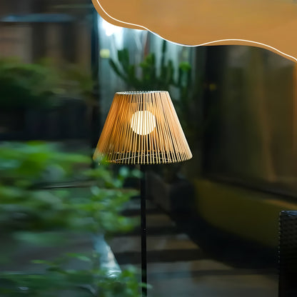 Bambus Solcellelampe - Bærekraftig Led-gulvlampe For Utendørs Bruk