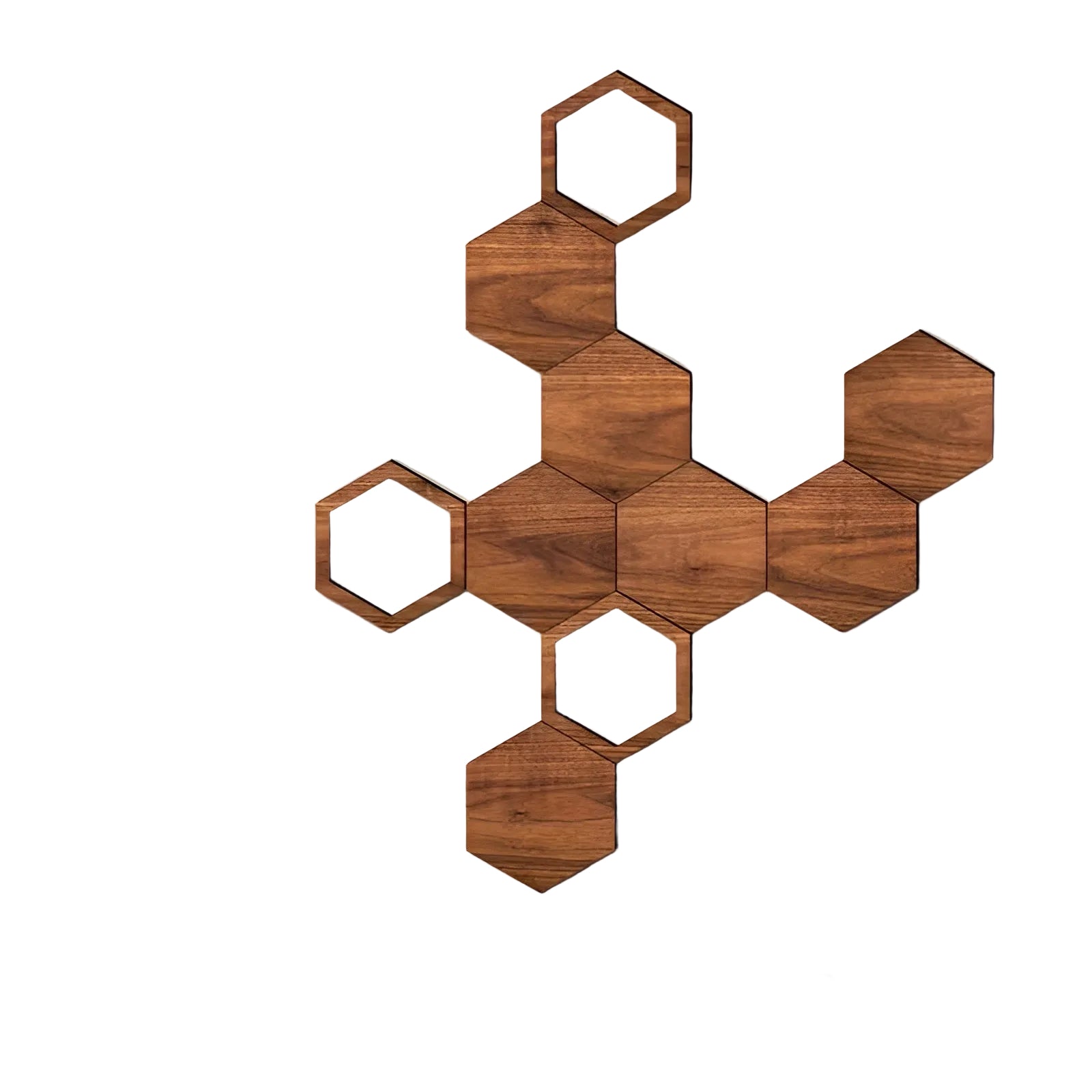 3D Veggdekor i Tre (11 Deler) – Moderne og Dekorativ Hexagon Veggdesign | Perfekt for Stue og Soverom - Veggpaneler