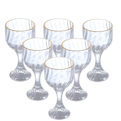 Retro drikkeglass med stett (6 stk) – Dekorative i rillet vintage-design | Elegante til borddekking og servering