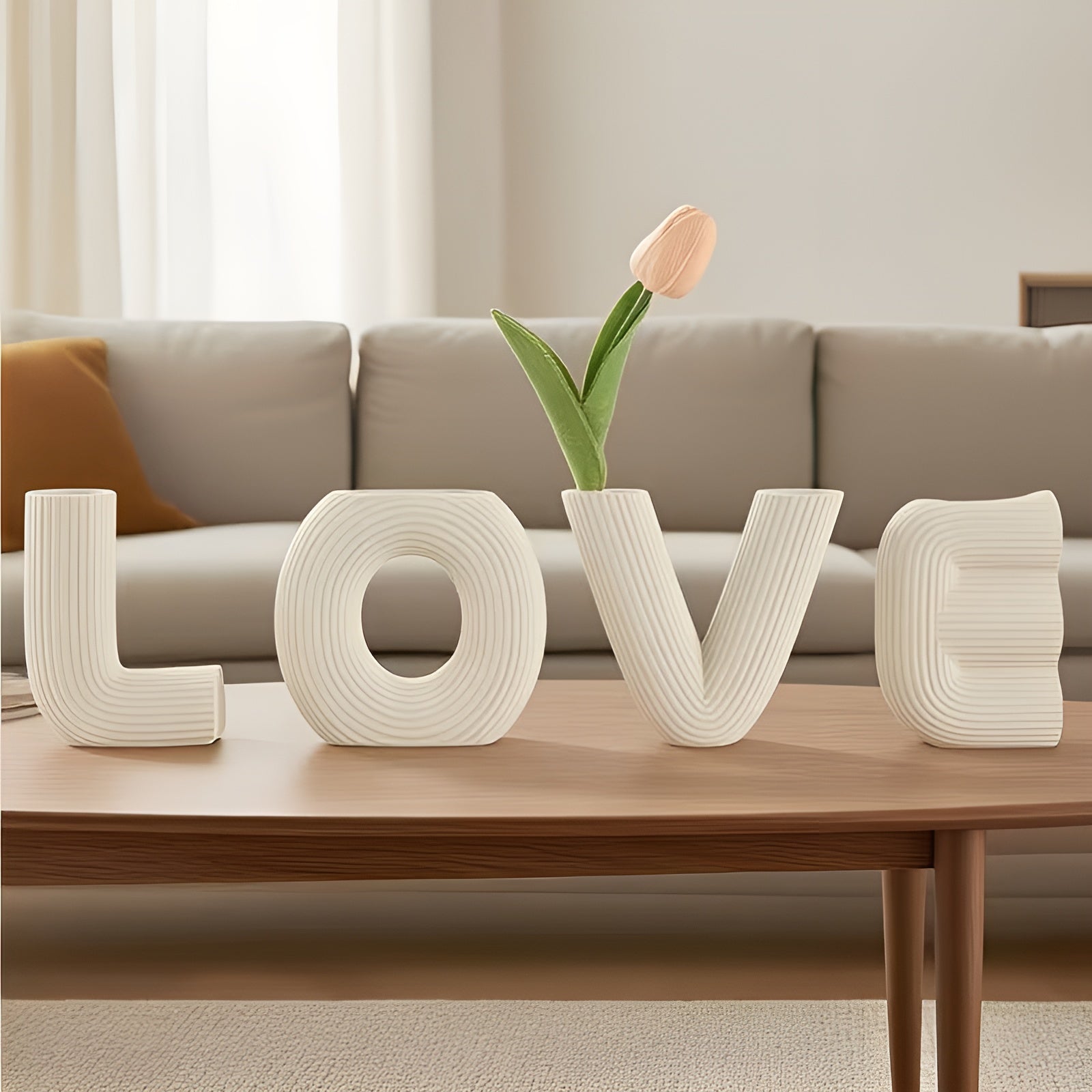 4-sett Med Dekorative Figurer Kjærlighet – Dekorativt Design I Plast | Perfekt Til Stuen, Hyllen Og Som Gave