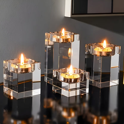 Lysestakesett i Krystall – Elegant og Dekorativt | Perfekt til Bryllup og Stilfullt Hjem