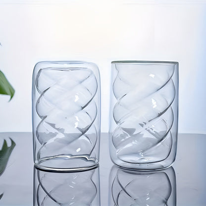 Dobbeltveggede Spiralglass i 4-pk – Varmeisolerende og Hitzebestandige | Perfekt for Kaffe Te og Dessert - Tumblere