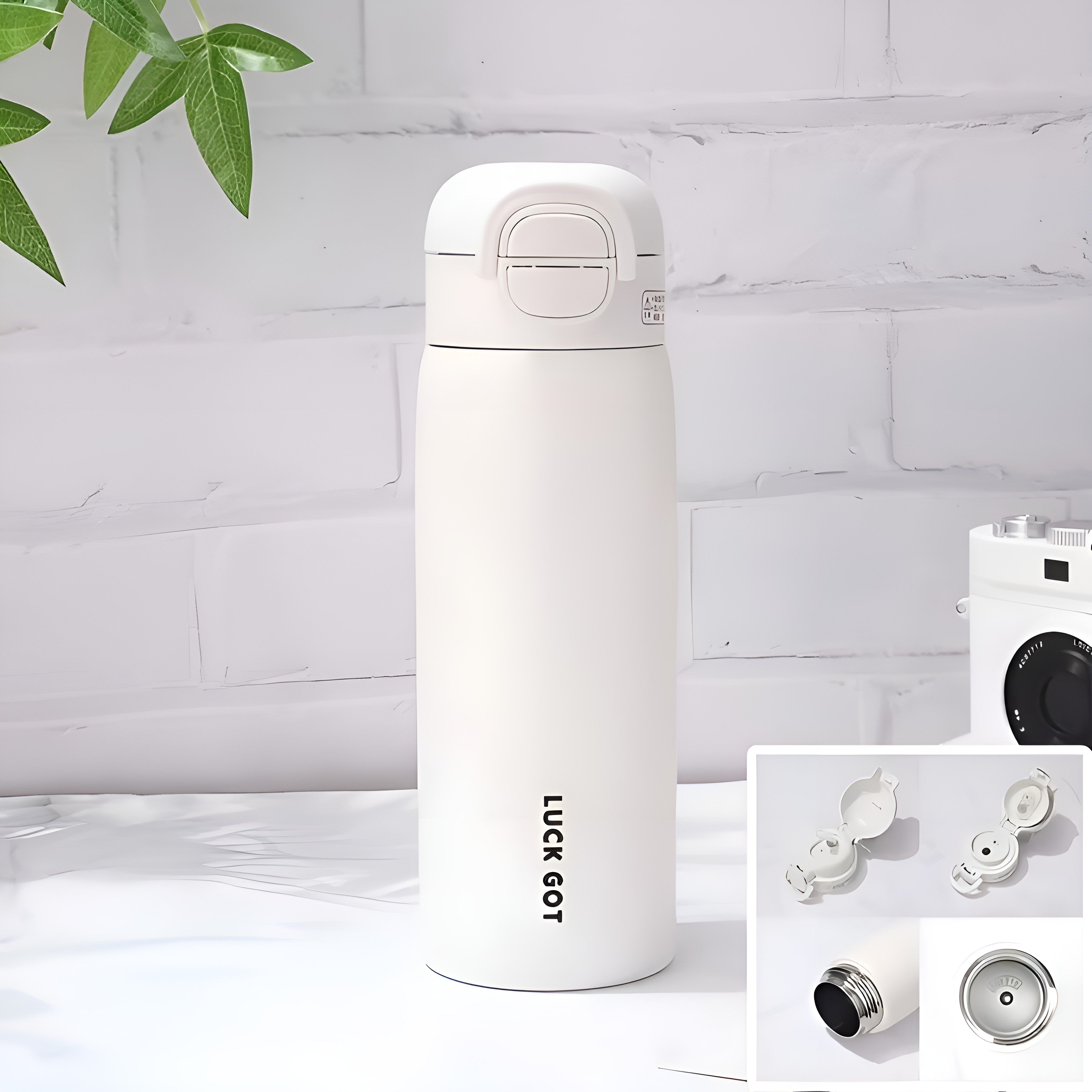 LuckGot Isolert Vannflaske – 500 ml, Varm/Kald i 24 Timer | Dobbeltvegget og Vakuumisolert