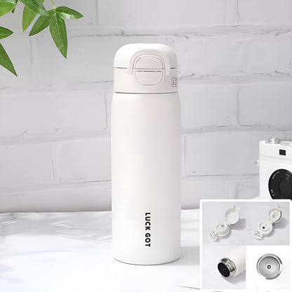 LuckGot Isolert Vannflaske – 500 ml, Varm/Kald i 24 Timer | Dobbeltvegget og Vakuumisolert