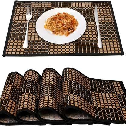 Bambus Tischsets 4er Set – Hitzebeständig und Strapazierfähig | Perfekt für Esstisch und Küche - Tischsets aus Bambus