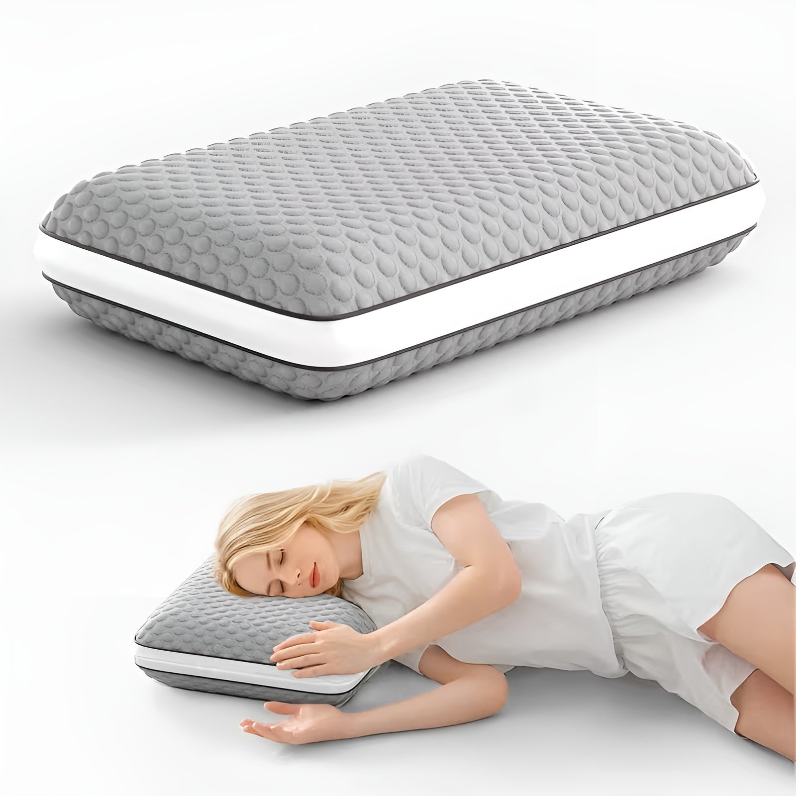 Soveunderlag Av Minne-skum – Ergonomisk Og Mykt | Perfekt For De Som Sover På Ryggen Eller Siden, Med Vaskbart Trekk