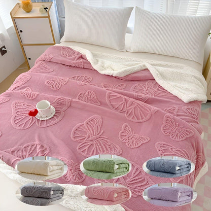 ButterflyDream Pledd – Stilig Brodert Sommerfuglpledd i Varm Fleece
