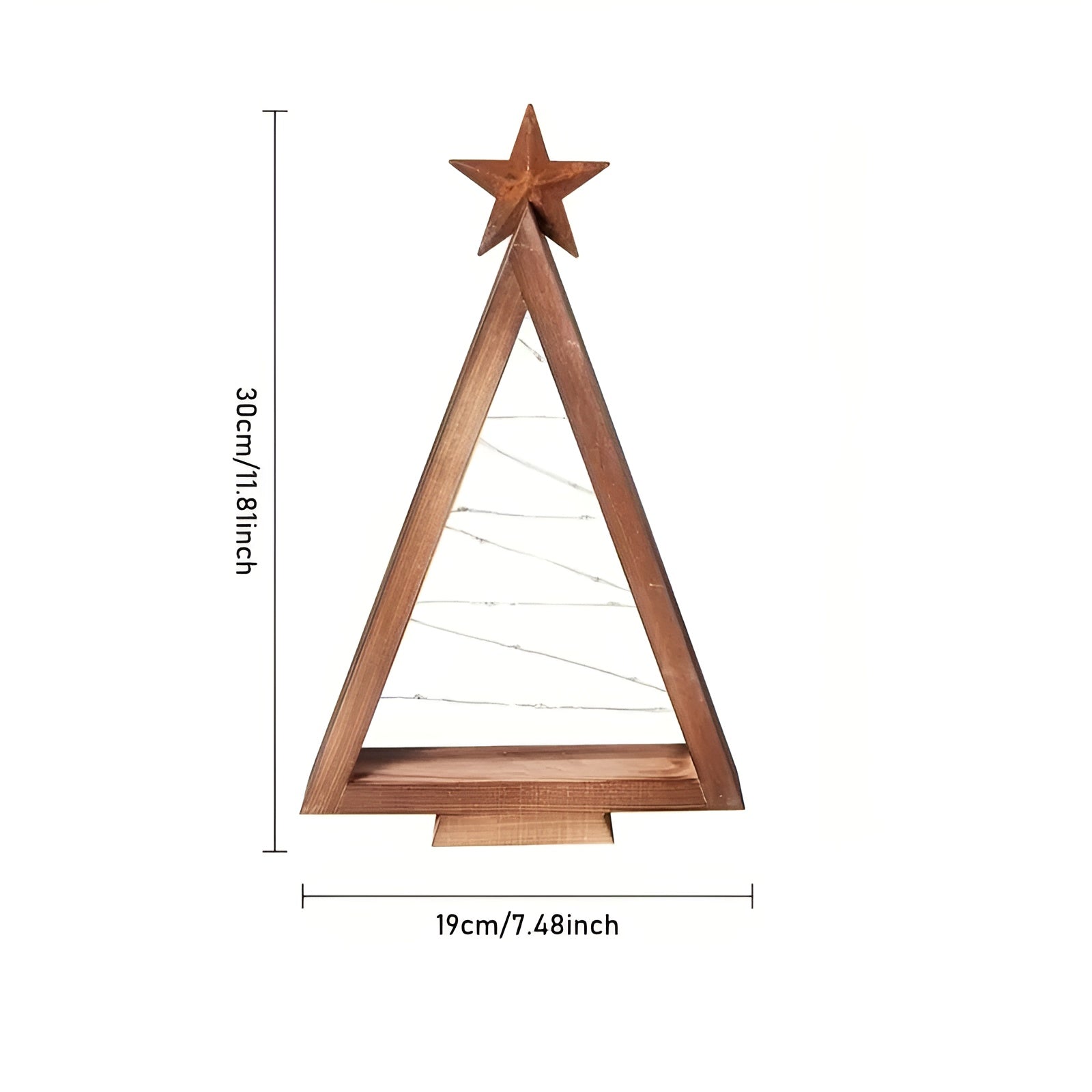 Juletre i Tre – Varmt Hvitbelyst | Perfekt for Bord, Peis og Festlig Dekor