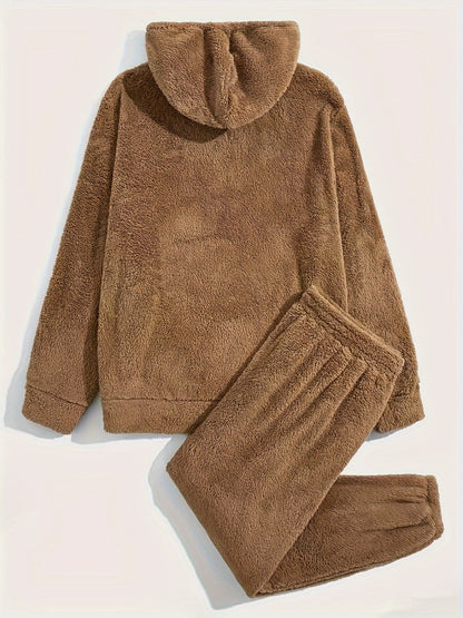 Teddy fleece pyjamas herre – joggebukse med elastisk midjebånd
