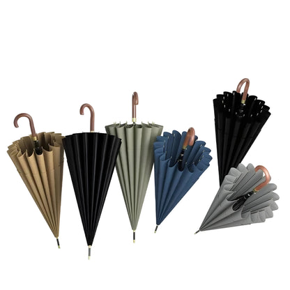 Paraply i Japansk Stil – 120 cm, Trehåndtak | Elegant Langt Design