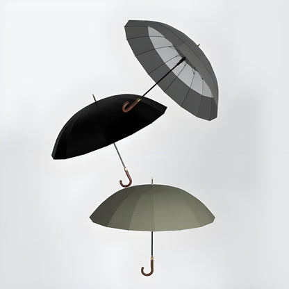 Paraply i Japansk Stil – 120 cm, Trehåndtak | Elegant Langt Design