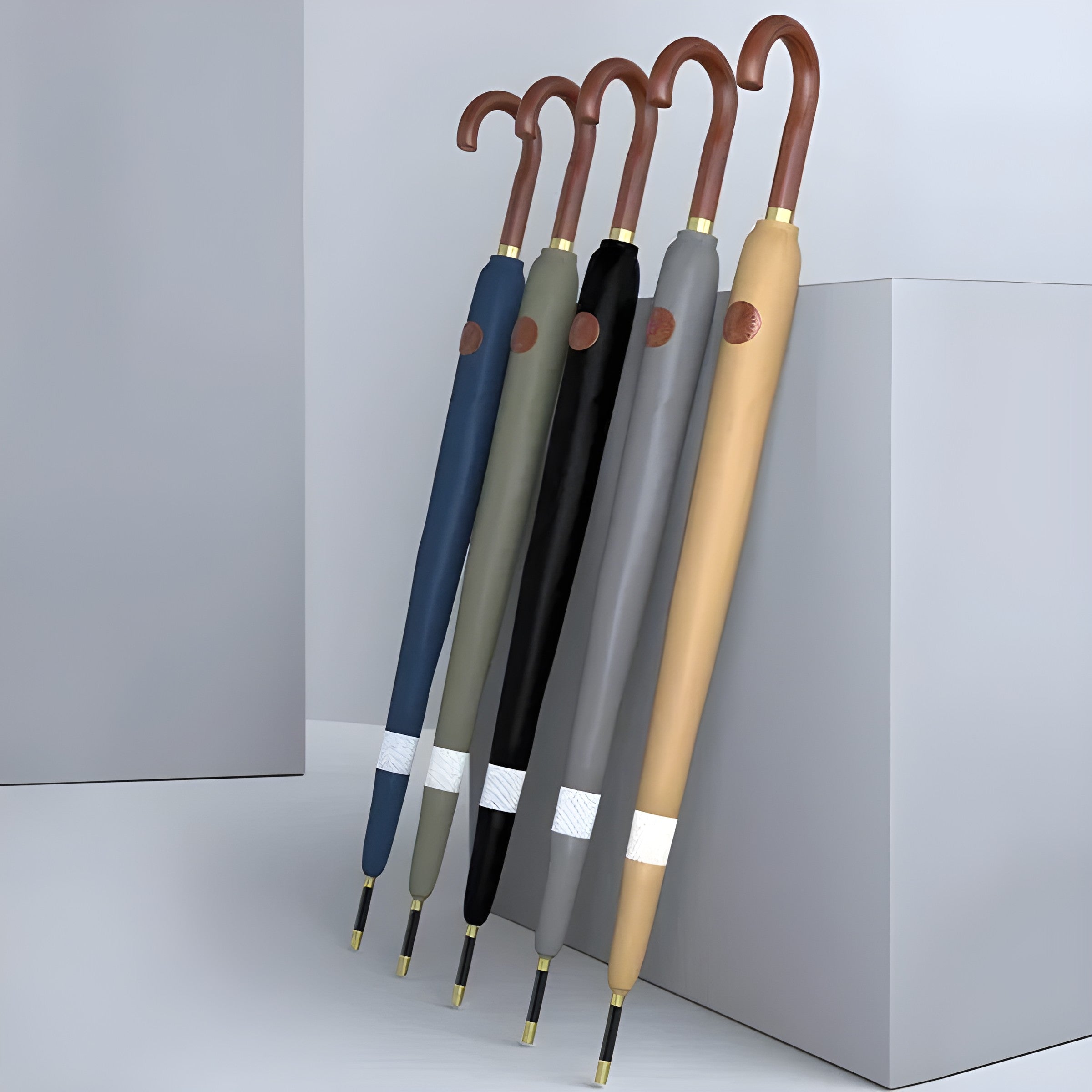 Paraply i Japansk Stil – 120 cm, Trehåndtak | Elegant Langt Design