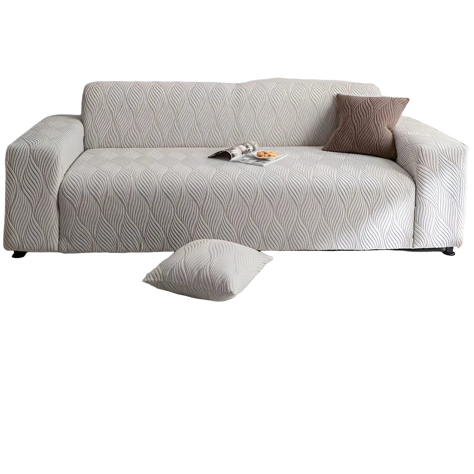 Elastischer Sofabezug aus Fleece – Weich und Gemütlich | Jacquard-Struktur, Perfekt für Sofa & Wohnraum