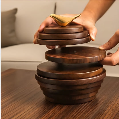 Walnuss-Holz Untersetzer – Hitzebeständig & Anti-Verbrühung | Ideal für Tassen, Gläser und Töpfe