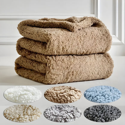 DoubleCozy Pledd – Avslappet Dobbeltsidig Sherpa-fleecepledd