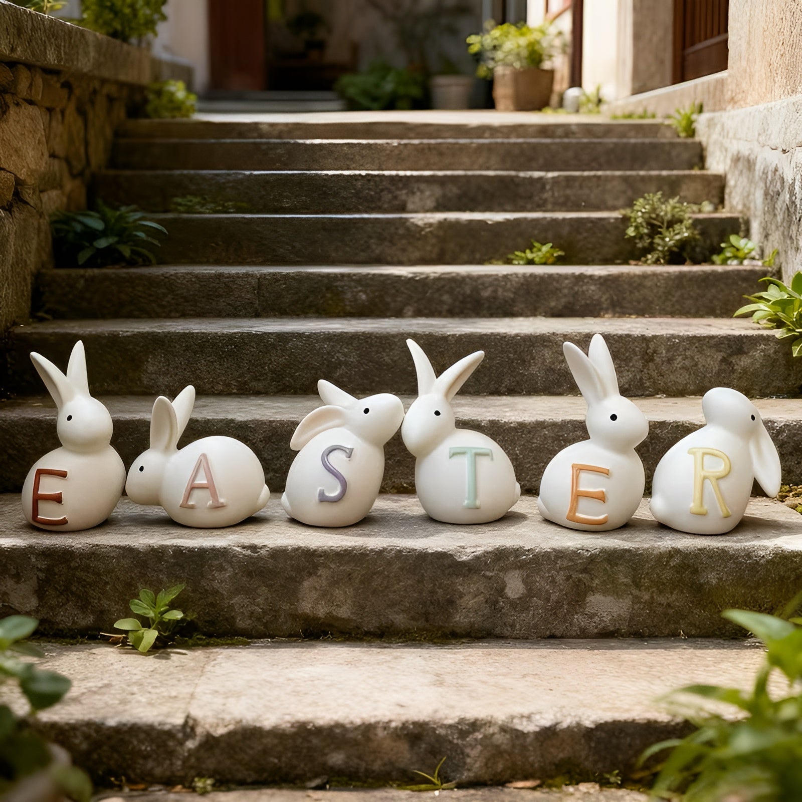 Påskehare-dekorasjonssett – 6 Deler | Perfekt Til Vårdekorasjon Og Påskebordet