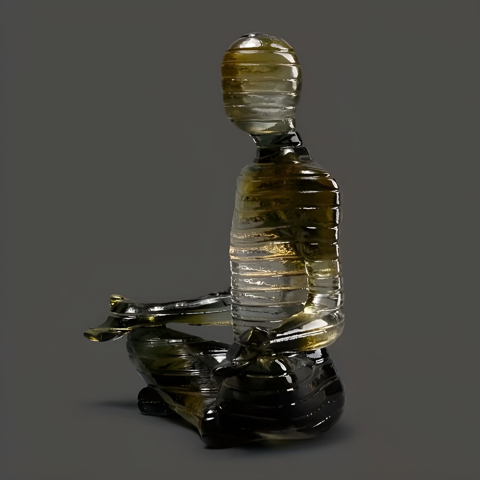 Meditative Yoga-Skulptur – Ruhige Figur in Lotusposition | Dekorative Resin-Statue für Zuhause - Gul fargeovergang