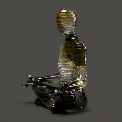 Meditative Yoga-Skulptur – Ruhige Figur in Lotusposition | Dekorative Resin-Statue für Zuhause - Gul fargeovergang