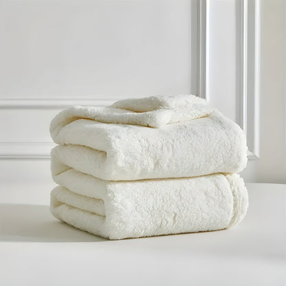 DoubleCozy Pledd – Avslappet Dobbeltsidig Sherpa-fleecepledd