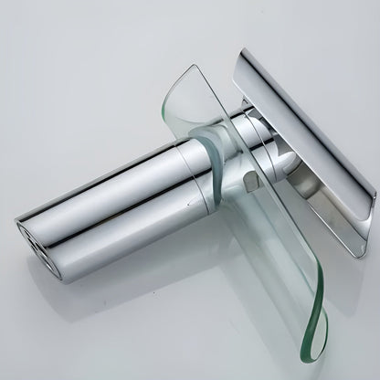Servantkran med Fossedesign – Kaldt og Varmt Vann | Moderne Glassdesign for Bad og Gjestetoalett
