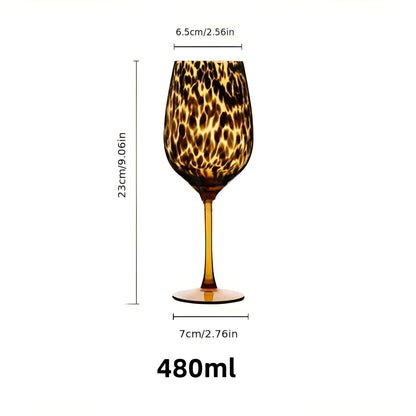 Vinglass Med Leopardmønster –  Vintage-design I Sett Med 2 | Perfekt For Spesielle Anledninger