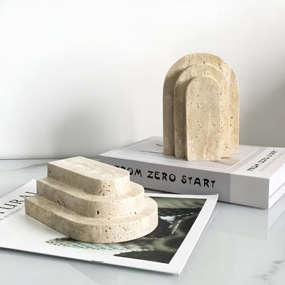 Bokstøtter i Naturmarmor – Massive og Elegante | Sklisikre og Perfekt for Bokhylle