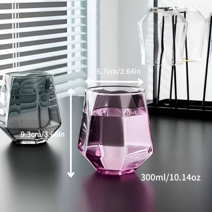Glasskopper i Transparent Design 4 stk – Stilrent og Dekorativt Design | 300 ml Glass for Vann Juice og Te - Tumblere